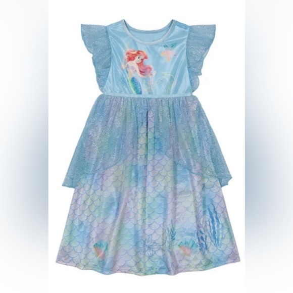 Disney Ariel The Little Mermaid Nightgown Dress Size 5 - Picture 2 of 12